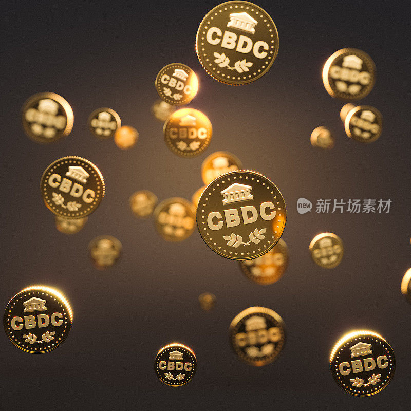 棕色背景的金币- CBDC